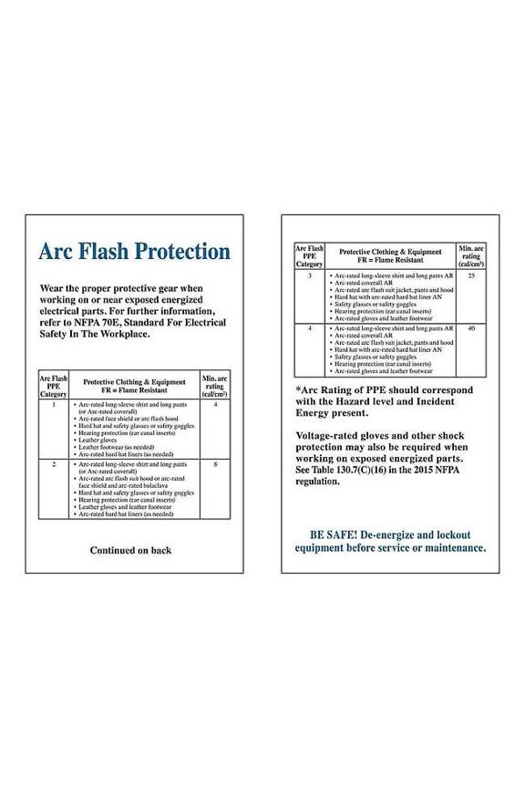 Arc Flash Wallet Card,PK10 102525