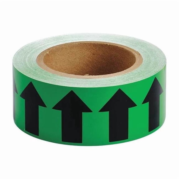 Brady Arrow Tape,Green,2in W,90ft Roll L 91416