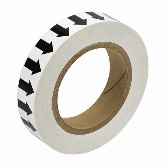 Brady Arrow Tape,White,1in W,90ft Roll L 91413