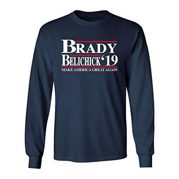 Brady Belichick '19 Make America Great Again Long Sleeve T-Shirt-Navy-Large