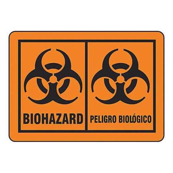 Brady Bilingual Biohazard Lbl,5inx3.5in,PK25 31264LS