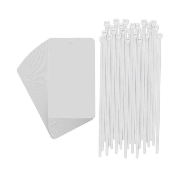Brady Tag, Blank, Metal, 5 in H x 3 in W, White, Rectangle, 25 PK 56937-PK