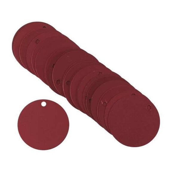 Brady Blank Tag,Aluminum,1 1/2in W,Red,PK25 49901