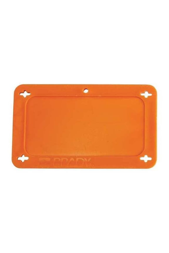 Blank Tag, Plastic, 2 3/16 in H x 3 11/16 in W, Orange, Rectangle 87694