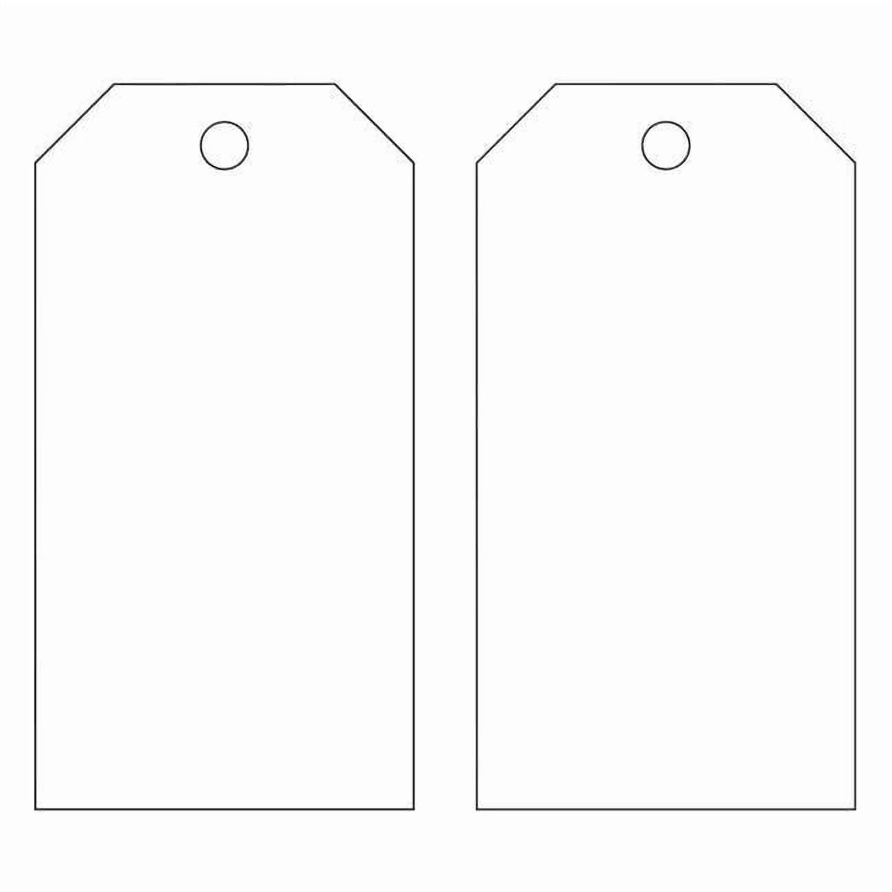 Blank Shipping Tag, Polyester, 5-3/4" H x 3" W, White, Rectangle, 25 PK 76198