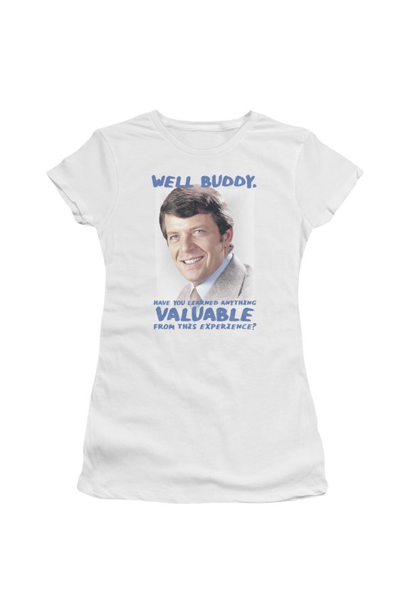 Brady Bunch Buddy Junior Women's Sheer T-Shirt White