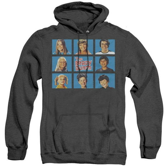 Brady Bunch Framed Adult Heather Hoodie Sweatshirt Black