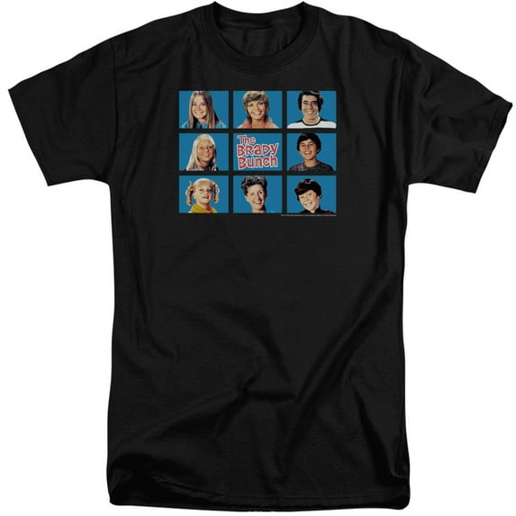 Brady Bunch Framed Adult Tall T-Shirt Black