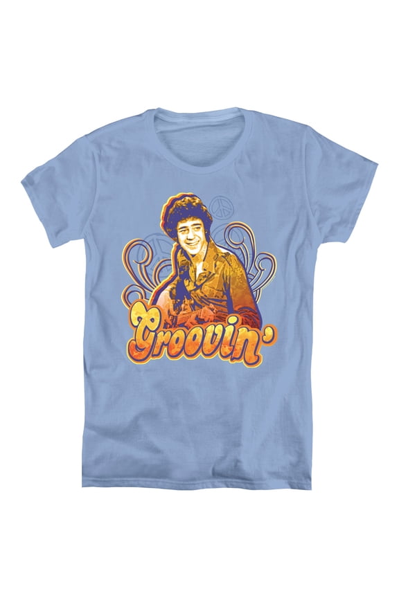 Brady Bunch Groovin Women's T-Shirt Carolina Blue