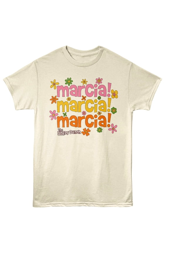 Brady Bunch Marcia Marcia Marcia Men's T Shirt (Ivory, AdultS)