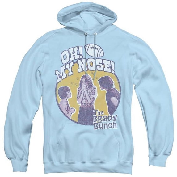 Brady Bunch & My Nose - Adult Pull-Over Hoodie, Light Blue - 2X