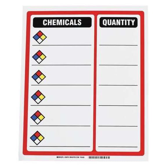 Brady Cabinet Content Sign, NFR  30676