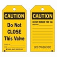 thumbnail image 1 of Caution Tag, Lockout Tagout, Polyester, 5 3/4 in H x 3 in W, Black, Yellow, Rectangle, 10 PK, 1 of 1