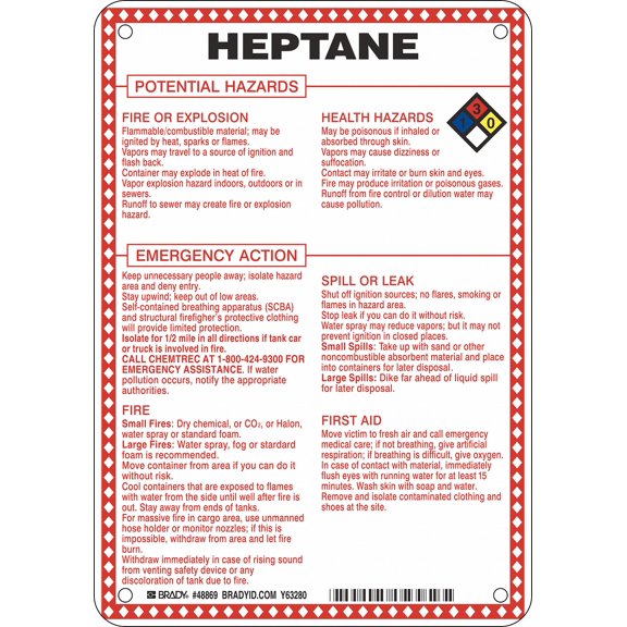 Brady Chem Sgn,10 x 7In,Blk/Rd/Ble/Yllw on Wht  48869