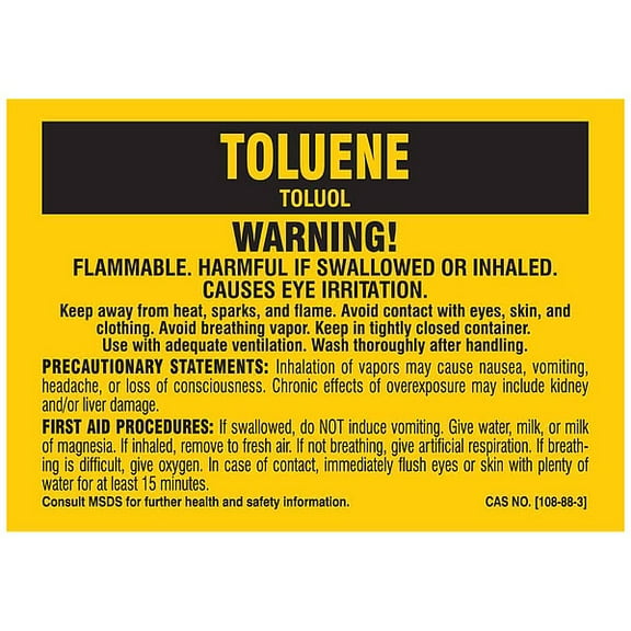 Brady Chemical Label,3-1/2 In. H,5 In. W,PK25 7318QLS