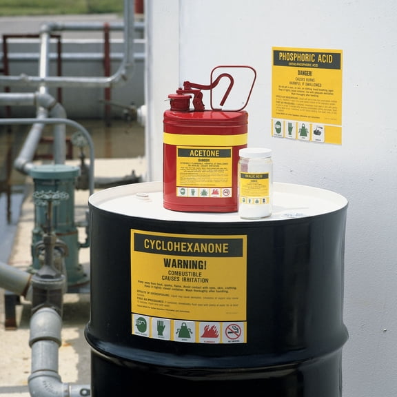 chemical label, brady, 7283qls, 3-1/2"hx5"w