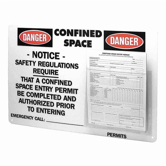 Brady Confined Space Permit Center, 15 3/4 in Height, 23 1/2 in Width PC1