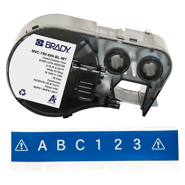 Brady Continuous Label Cartridge,Blue,Gloss M4C-750-595-BL-WT