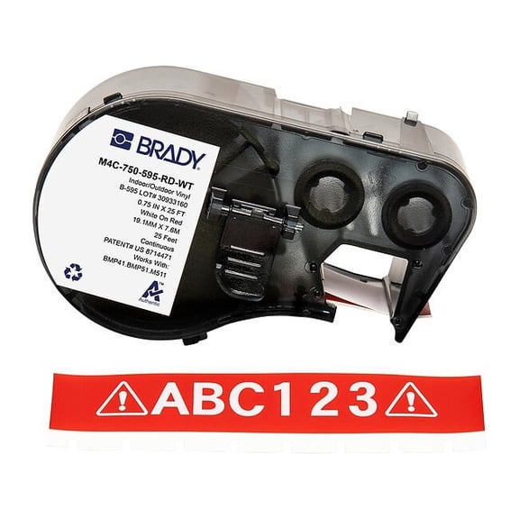 Brady Continuous Label Cartridge,Red,Gloss M4C-750-595-RD-WT
