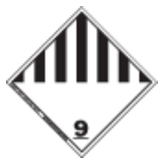 DOT Container Label, (Misc. Hazardous Materials) 9, Vinyl, 4" W, 4" H 121141