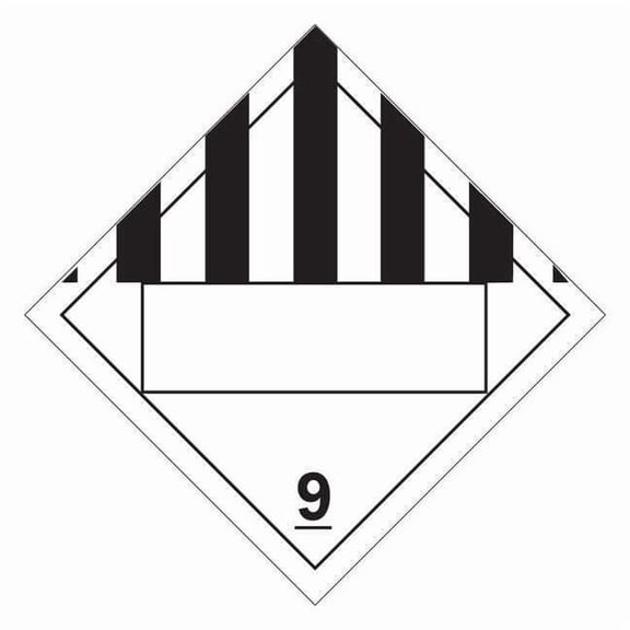 Brady DOT Container Placard,10-3/4" Label W 60388