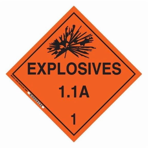 Brady DOT Container Placard,10-3/4" Label W 63300
