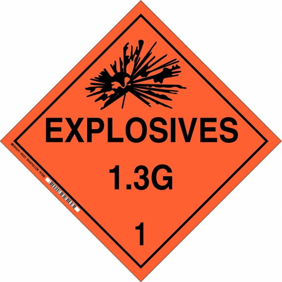 Brady DOT Container Placard,10-3/4" Label W