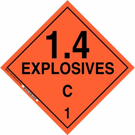 Brady DOT Container Placard,10-3/4" Label W 63327