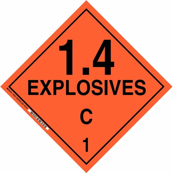 Brady DOT Container Placard,10-3/4" Label W  63327