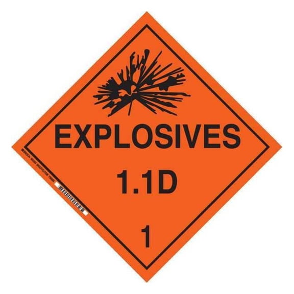 Brady DOT Container Placard,10-3/4" Label W 63373