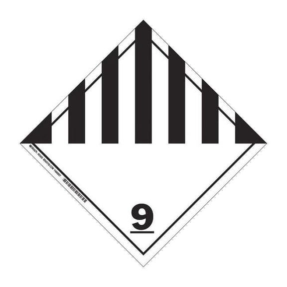 Brady DOT Container Placard,10-3/4" Label W 63455