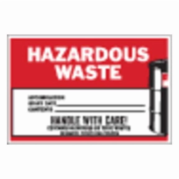 Brady DOT Handling Label, Vinyl, 6" W, 6" H 121063