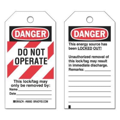 Brady Danger Tag,5-3/4 x 3 In,OSHA,Brs,PK25, 66063 66063