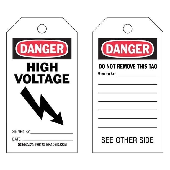 Brady Danger Tag,5 3/4in H,3in W,Polyster,PK10 86542