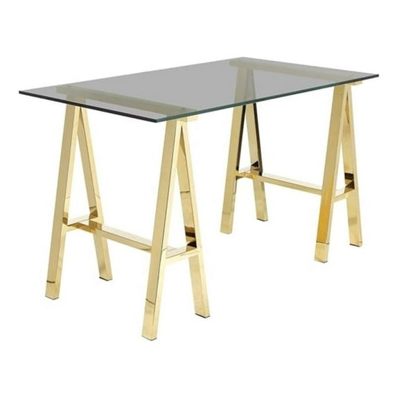 Brady Desk Extra Small Gold with Tinted Glass