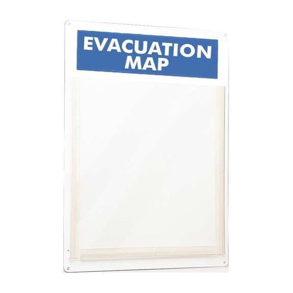 Manufacturer Varies Evacuation Map Holder,Blue; White 45381