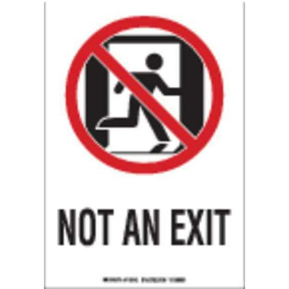 Brady Exit Sign,Not An Exit,10"x7" 115142