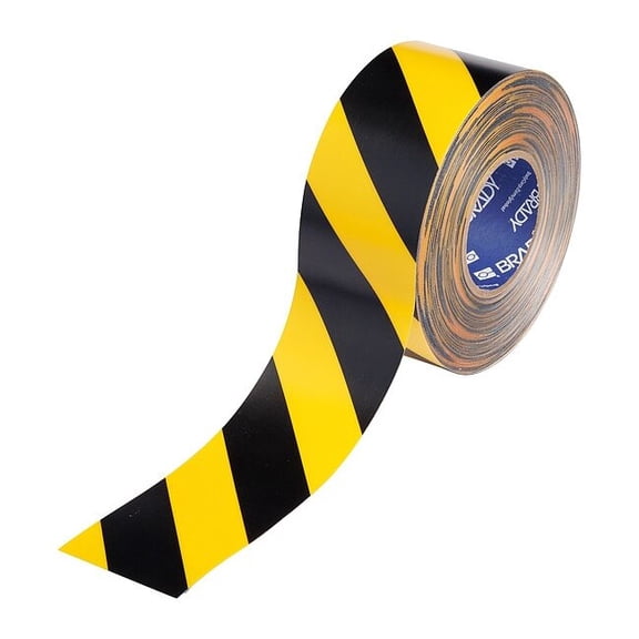 Brady Floor Marking Tape,Black/Ylw,3"W,100ft 177018