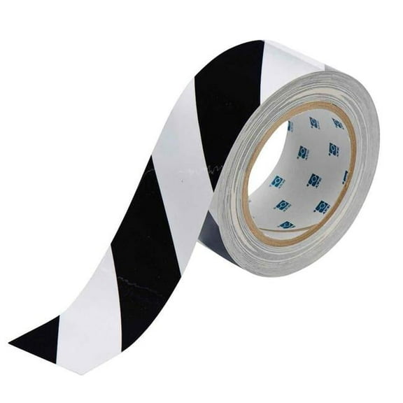 Brady Floor Tape,Black/White,2 inx100 ft,Roll 104319