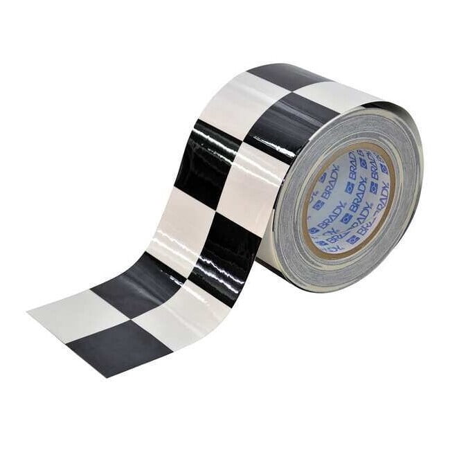 Brady Floor Tape,Black/White,4 inx100 ft,Roll 121915