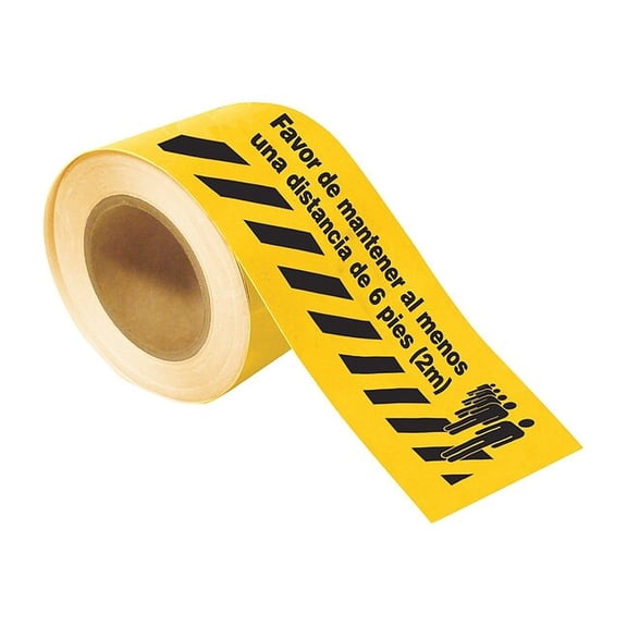 Brady Floor Tape,Black/Yellow,4 inx100 ft,Roll, 170331 170331