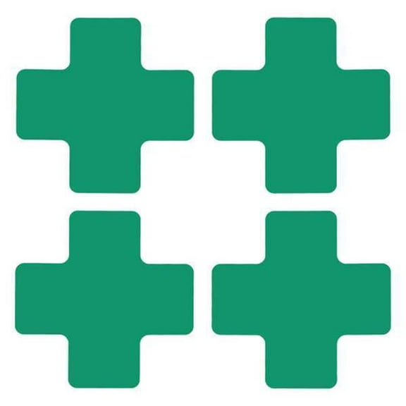 Brady Floor Tape,Green,2 inx5 in,Cross,PK20 104467