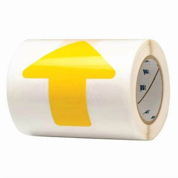Brady Floor Tape,Yellow,2 inx5 in,Arrow,PK52 104529