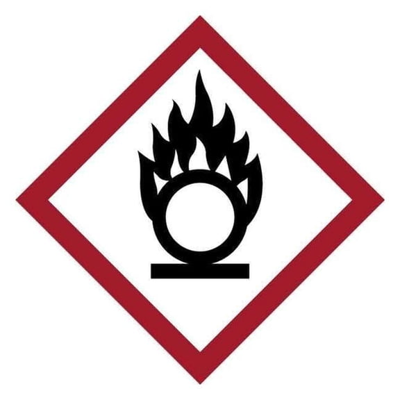 Brady 2" x 2" Paper GHS Label, GHS Oxidizing Symbol, Pk4 118883