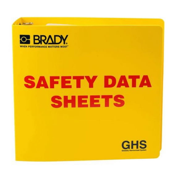 Brady 121184 GHS - 3IN SAFETY DATA SHEET BINDER YELLOW