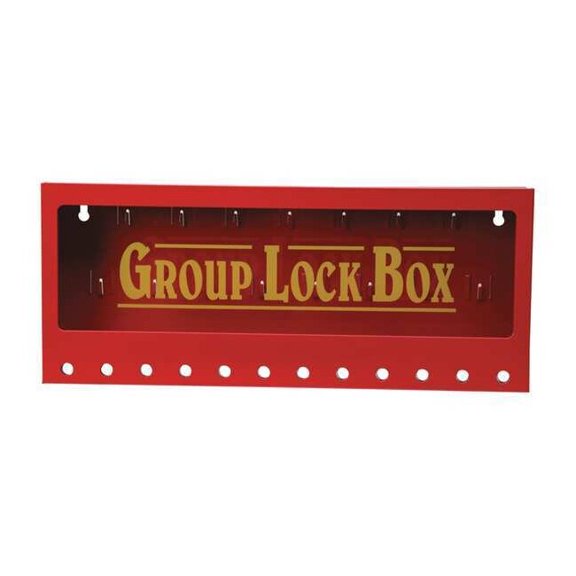 Brady Group Lockout Box,12 Locks Max,Red 105715
