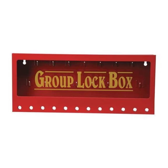 Brady Group Lockout Box,12 Locks Max,Red 105715