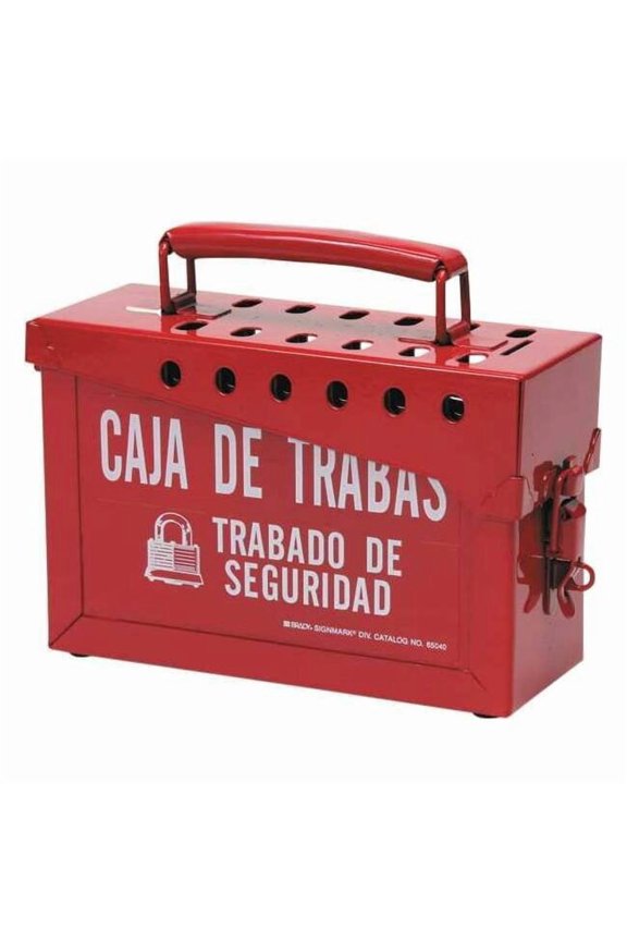 Group Lockout Box,Heavy Duty Steel,Red 65040