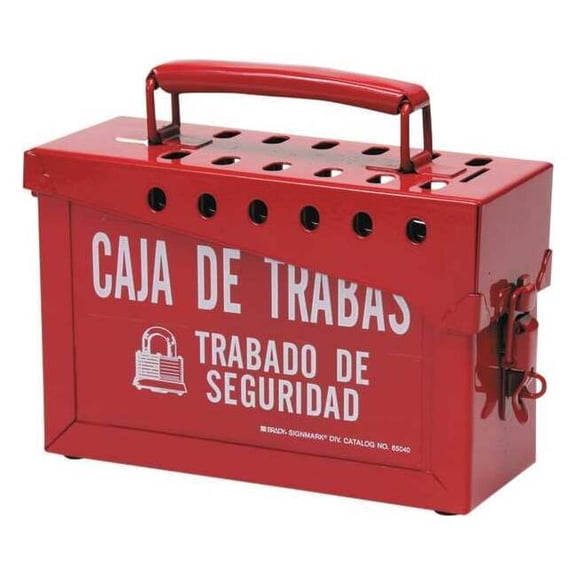 Brady Group Lockout Box,Heavy Duty Steel,Red 65040