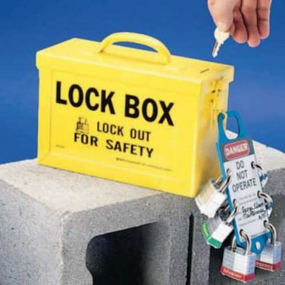 Brady Group Lockout Box,Hinged,13 Padlocks 65672